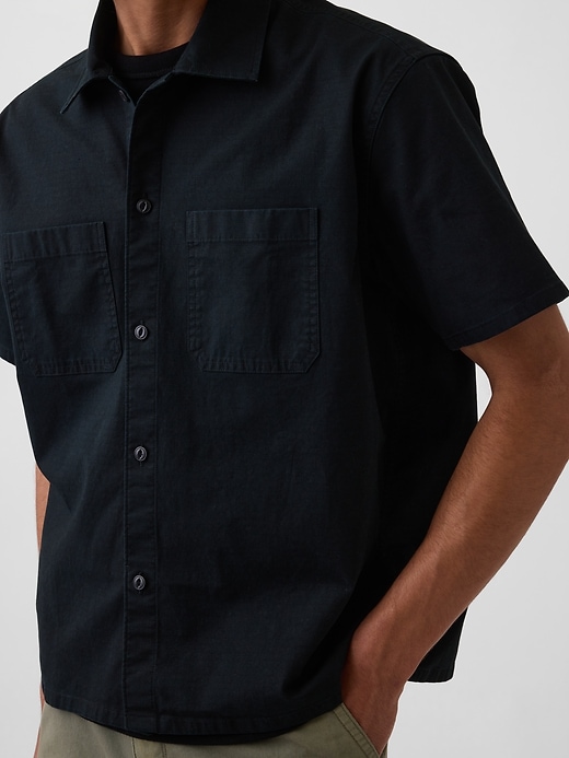 Image number 4 showing, Relaxed Straight-Hem Utility Shirt