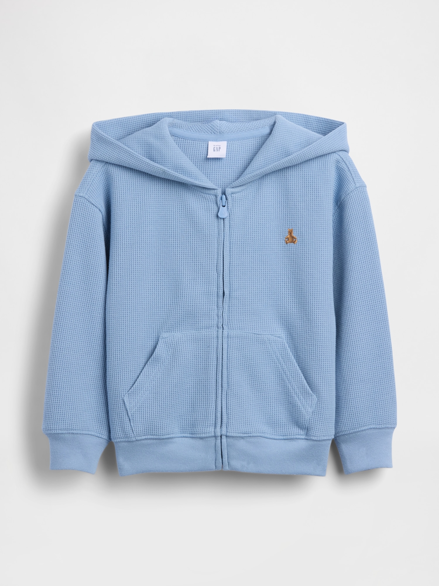 Худи Gap Waffle Zip для малышей, цвет: Синий замшевый — фото 3
