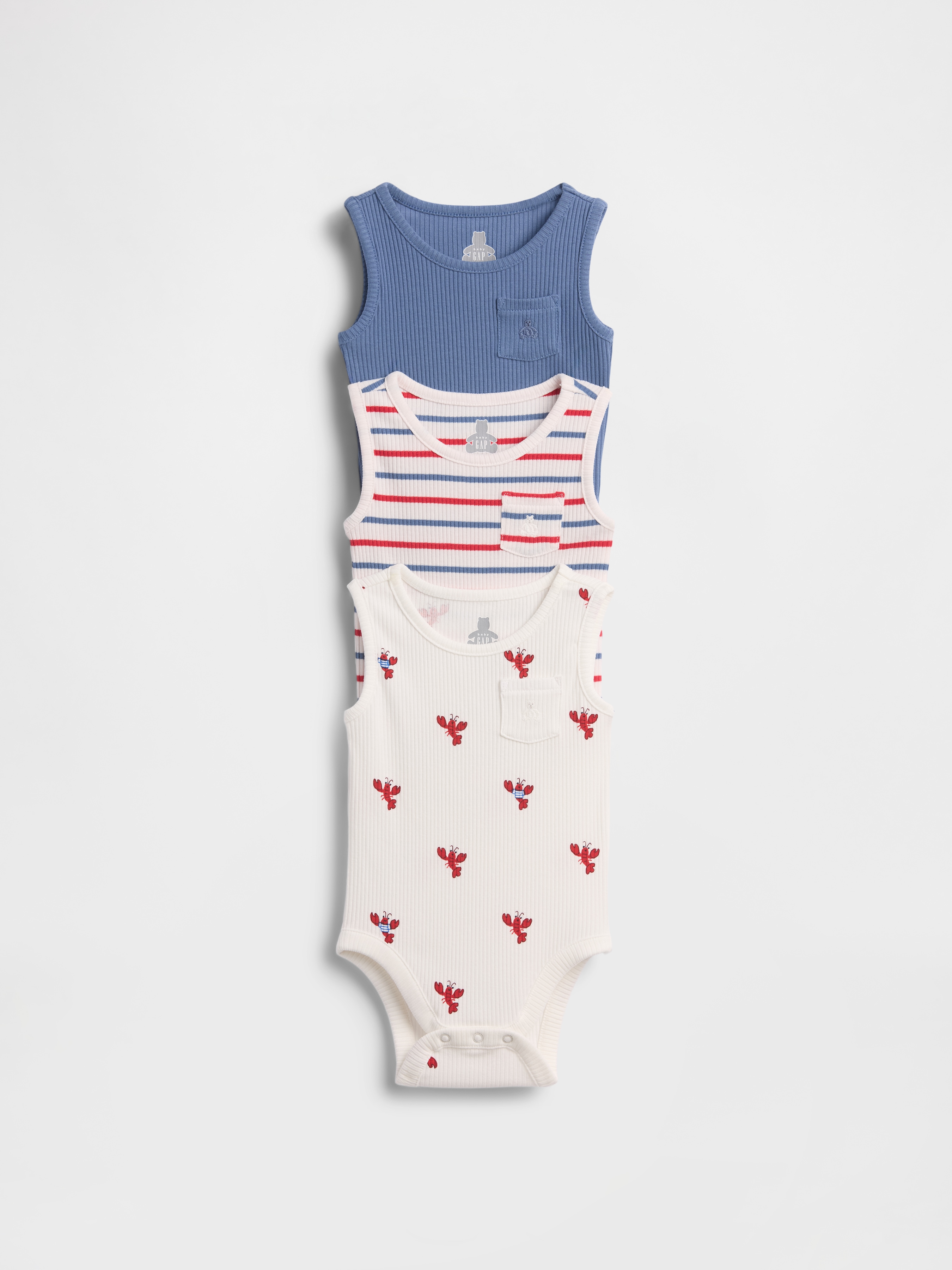 Baby First Favorites TinyRib Ruffle Tank Bodysuit (3-Pack)
