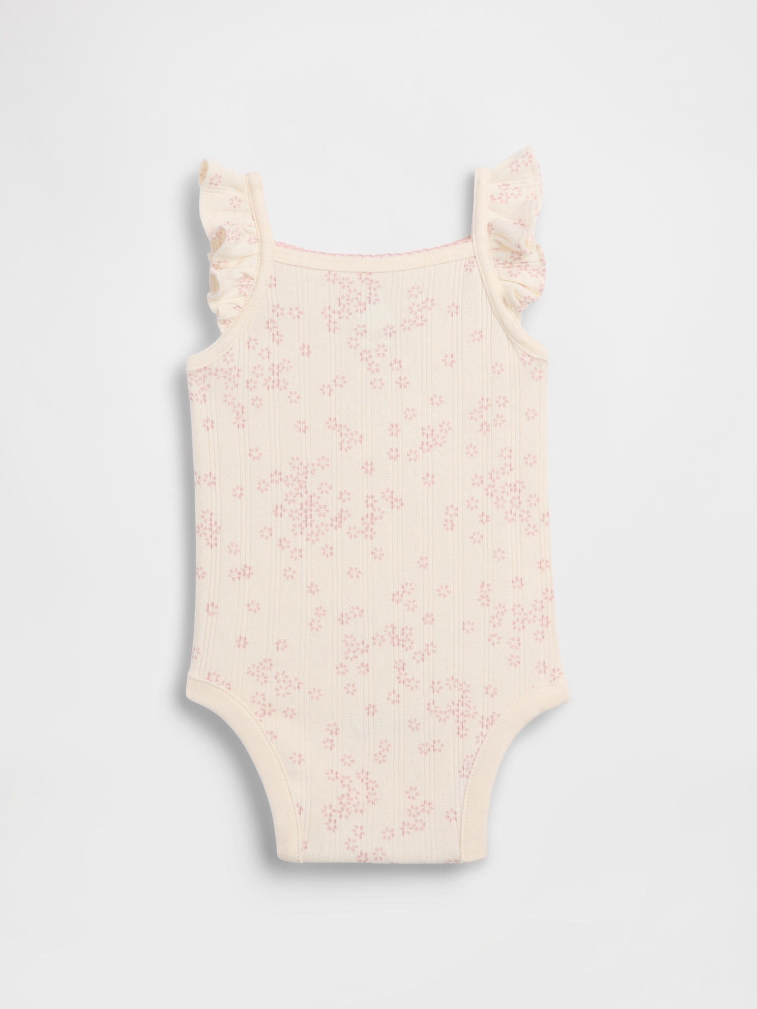 Baby Pointelle Rib Floral Tank Bodysuit