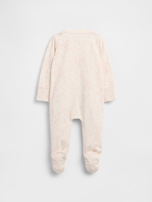 Image number 2 showing, Baby Organic Cotton Floral Footed One-Piece
