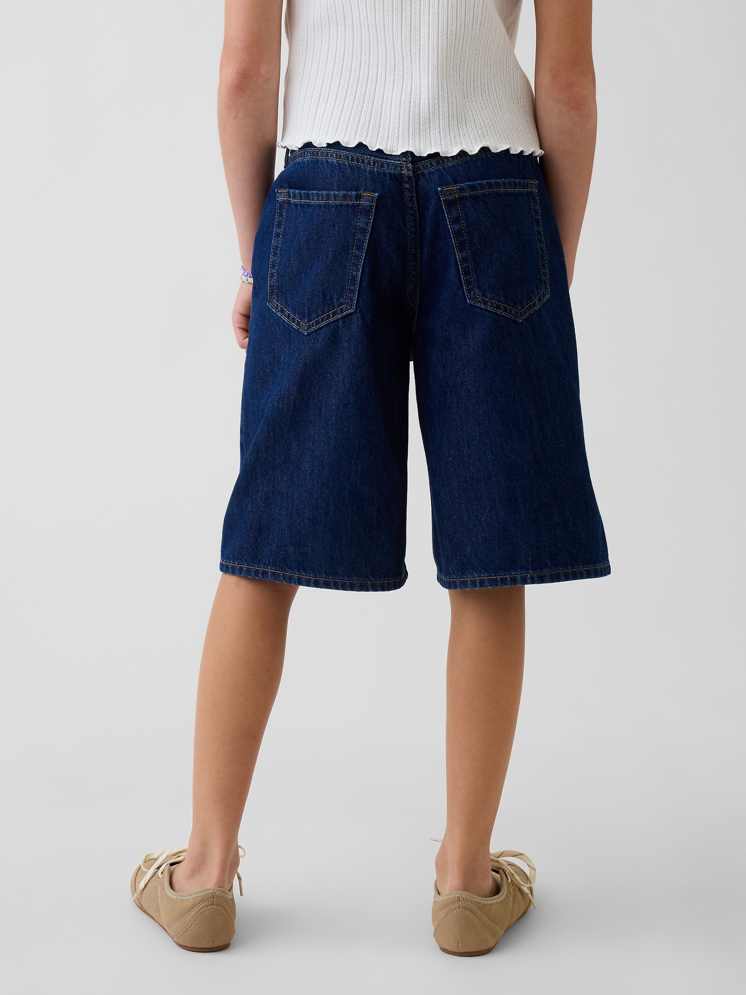 Детские шорты Gap Kids Mid Rise Longline Denim Shorts — фото 4