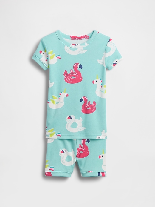 Image number 1 showing, Baby & Toddler Organic Brushed Cotton Pool Float PJ Short Set