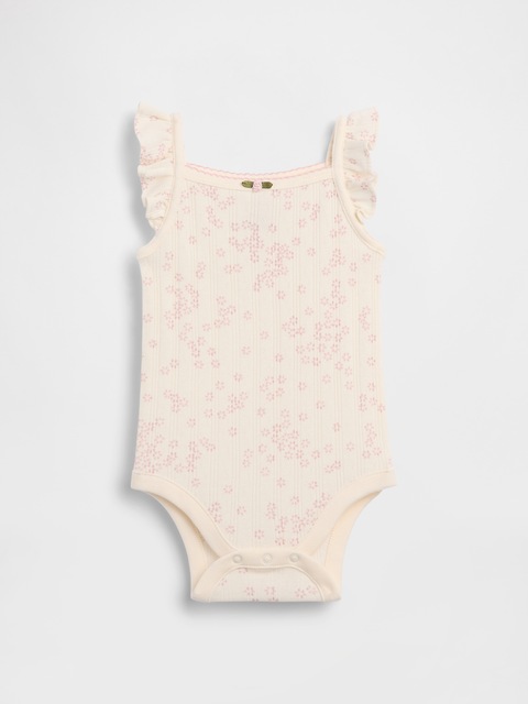 Baby Pointelle Rib Floral Tank Bodysuit