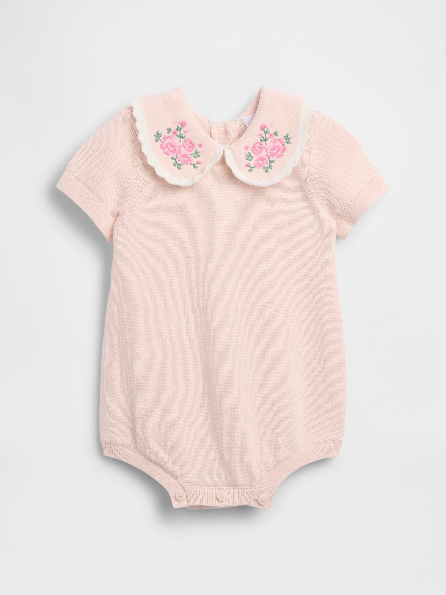 Baby Embroidered Collar Sweater Bodysuit
