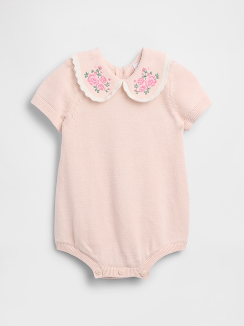 Baby Embroidered Collar Sweater Bodysuit