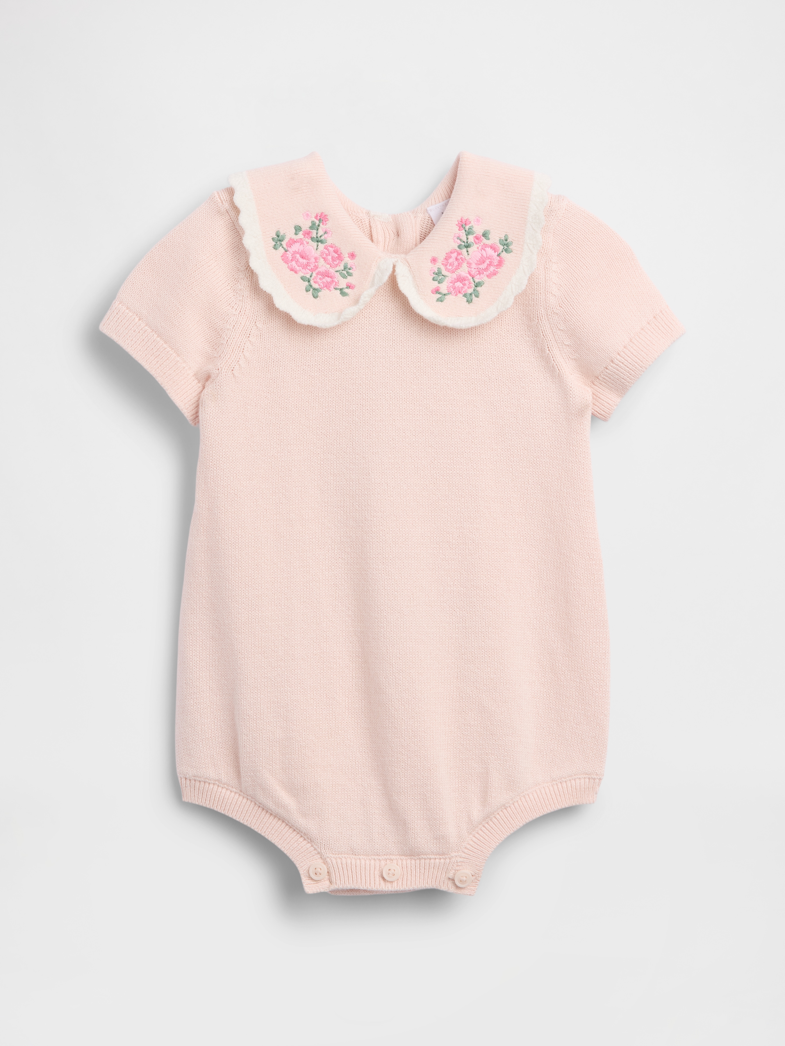 Baby Embroidered Collar Sweater Bodysuit