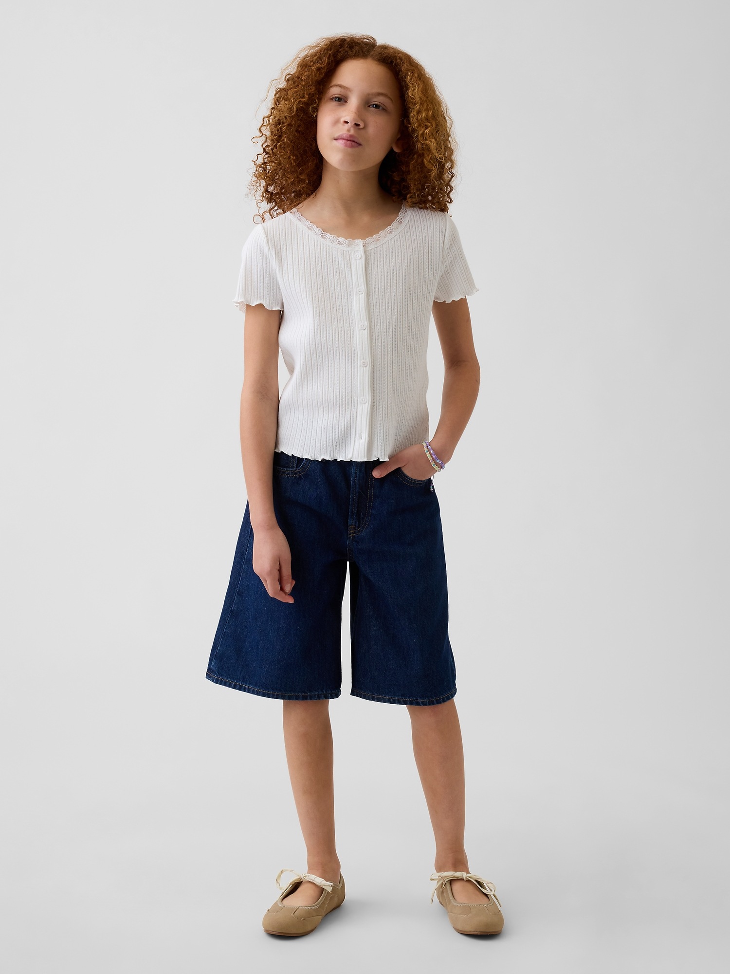 Детские шорты Gap Kids Mid Rise Longline Denim Shorts