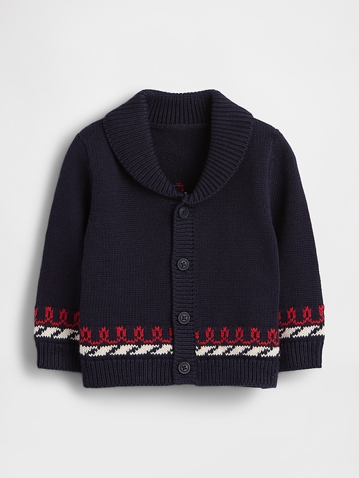 Image number 2 showing, Baby Nautical Shawl Cardigan Sweater