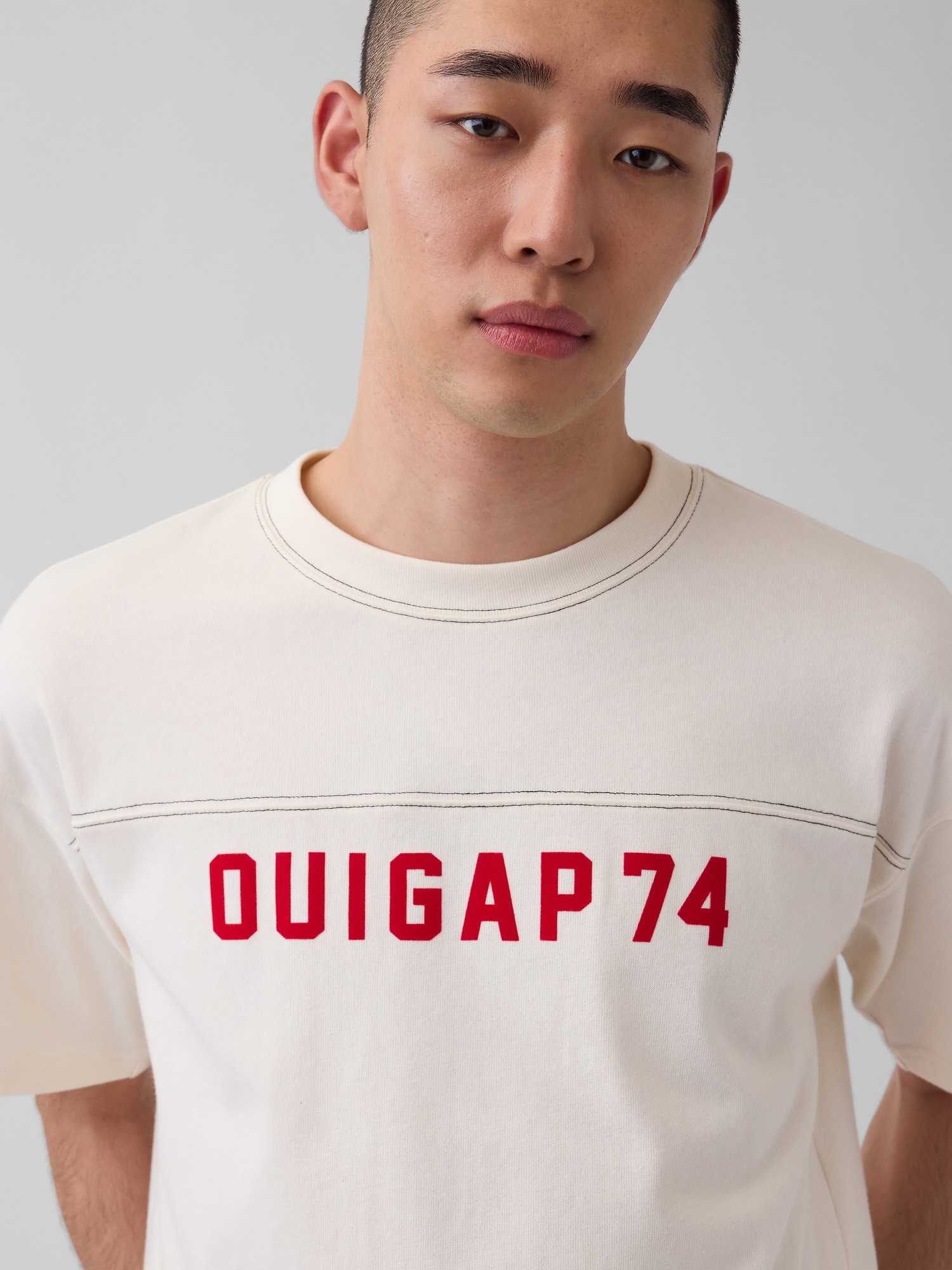 Мужские футболки Gap OuiGap Heavyweight Crop Logo T-Shirt — фото 4