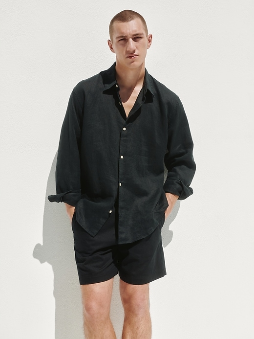 Image number 7 showing, 5.5" Linen-Blend Relaxed Shorts