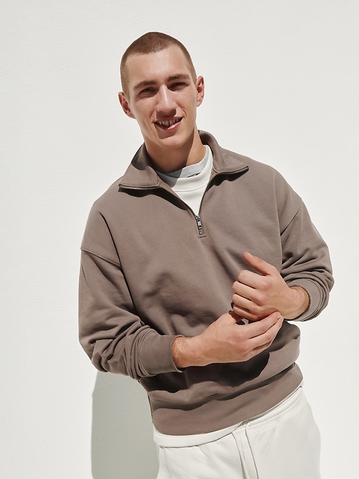 Image number 6 showing, Adult Heavyweight Oversized Quarter-Zip Pullover