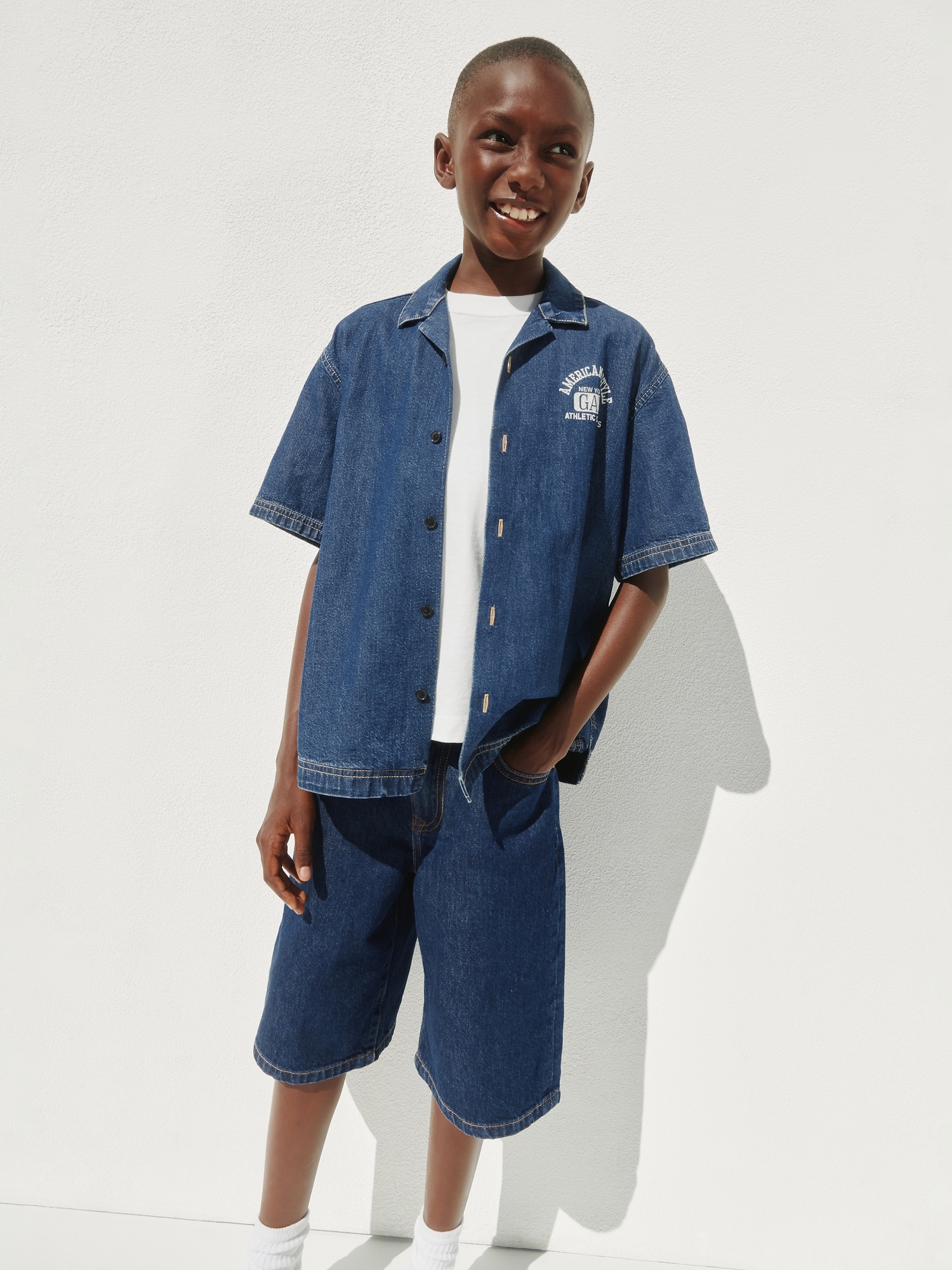 Детские шорты Gap Kids Baggy Denim Shorts — фото 5
