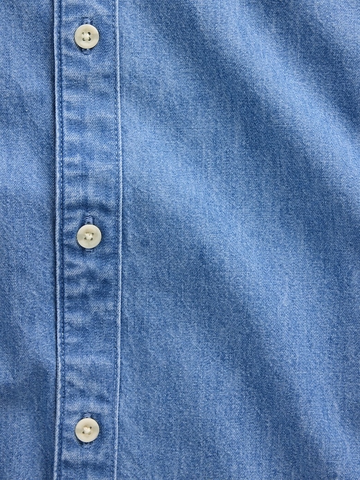Image number 4 showing, Denim Relaxed Straight-Hem Shirt