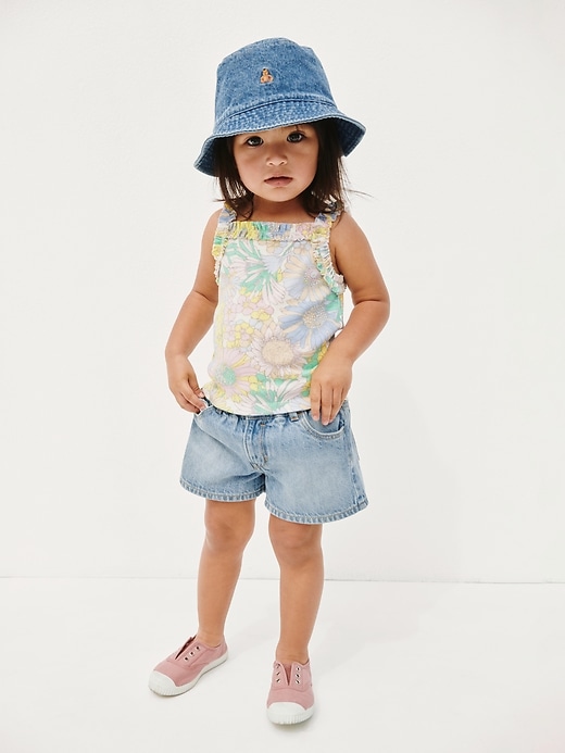 Image number 5 showing, Baby & Toddler Rib Ruffle Apron Tank Top