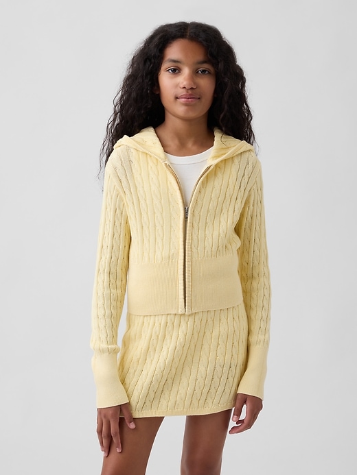 GAP Kids Cable-Knit Sweater Zip Hoodie