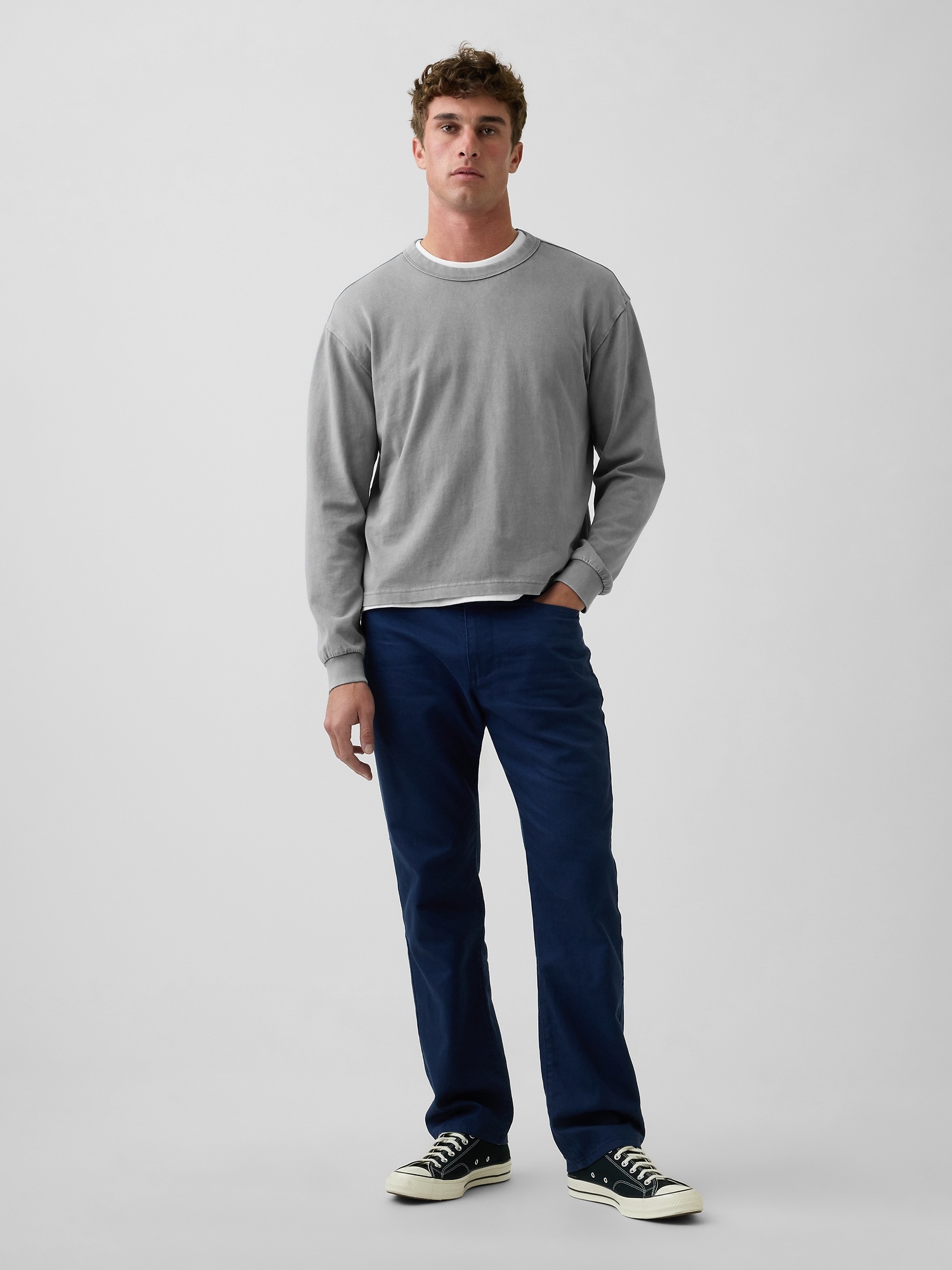 Мужские брюки Gap Linen-Cotton Relaxed Straight Pants
