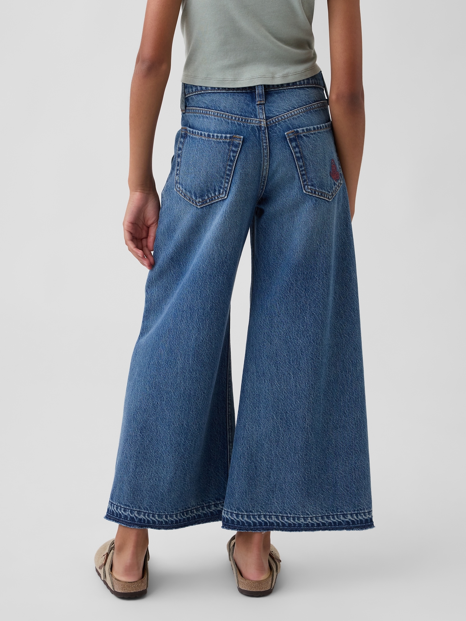 Kids Low Rise Embroidered Baggy Jeans