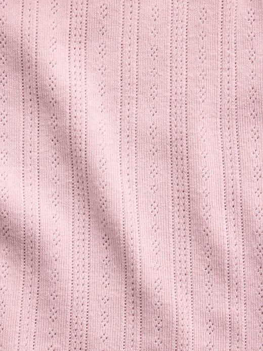 Image number 4 showing, Pointelle Lettuce-Hem Crop PJ Cami