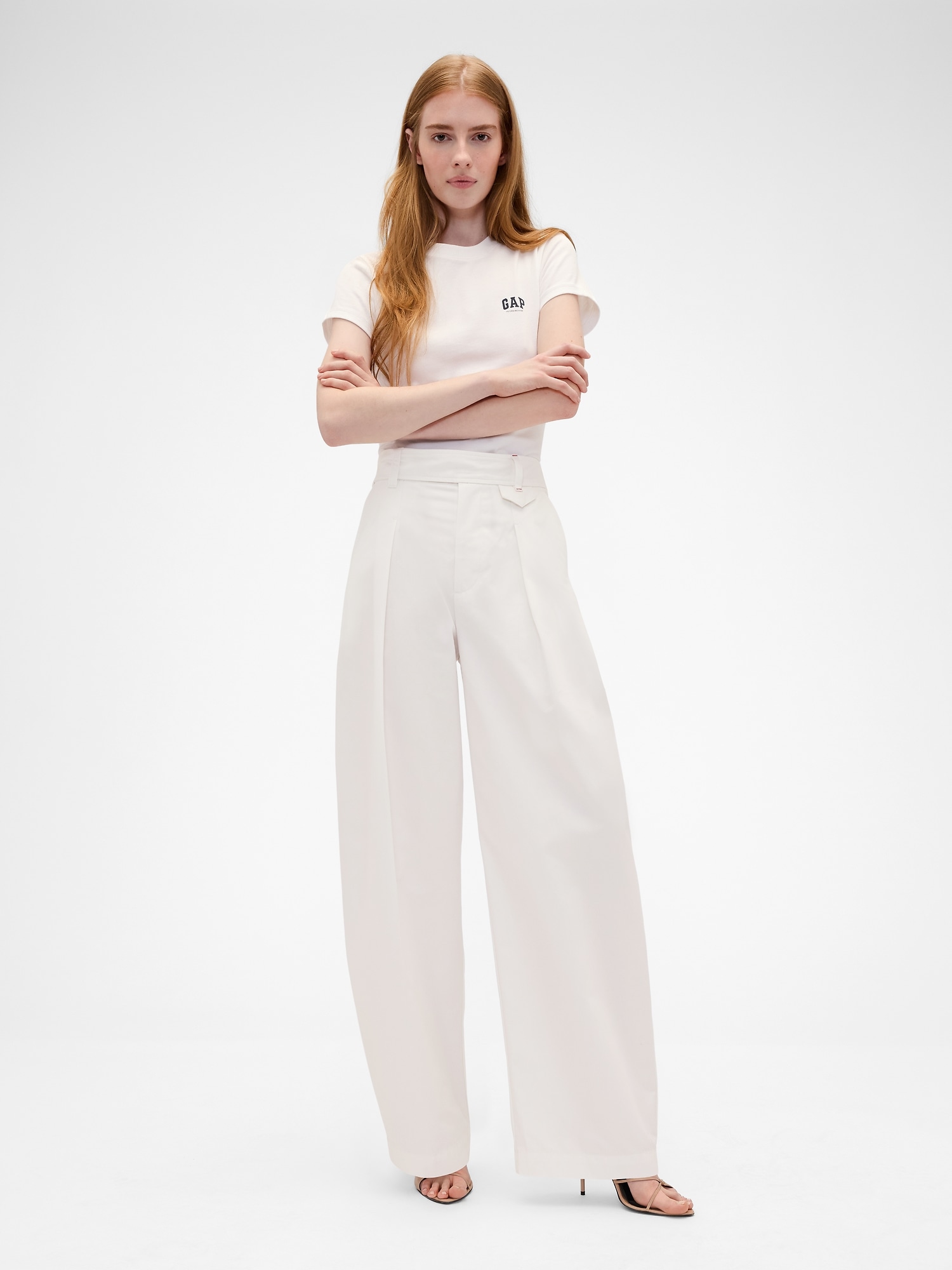 Gap × Victoria Beckham High Rise Pleated Arc Trouser