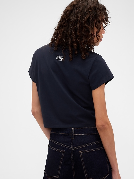 Image number 3 showing, Gap × Victoria Beckham Organic Cotton Logo Crop T-Shirt