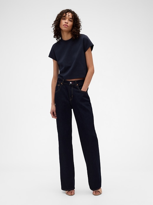 Image number 2 showing, Gap × Victoria Beckham Organic Cotton Logo Crop T-Shirt