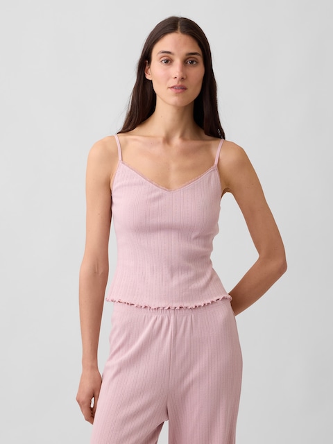 Pointelle Lettuce-Hem PJ Cami
