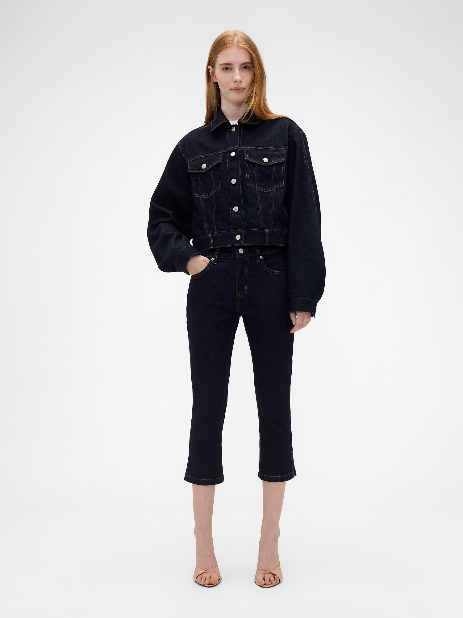 Женские джинсы Gap × Victoria Beckham Low Rise Capri Jeans