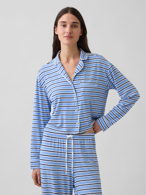SoftMade Modal Crop PJ Top