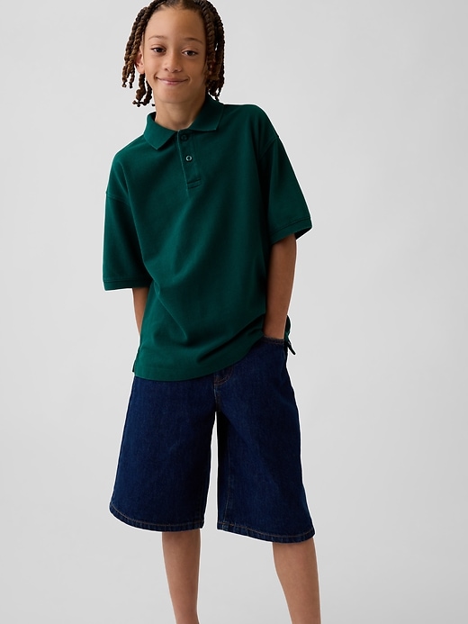 Image number 1 showing, Kids Relaxed Pique Polo Shirt