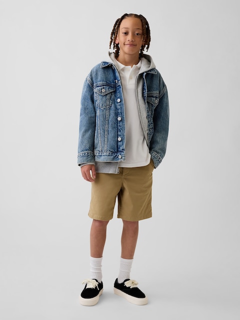 Kids Uniform Stretch Relaxed Khaki Shorts