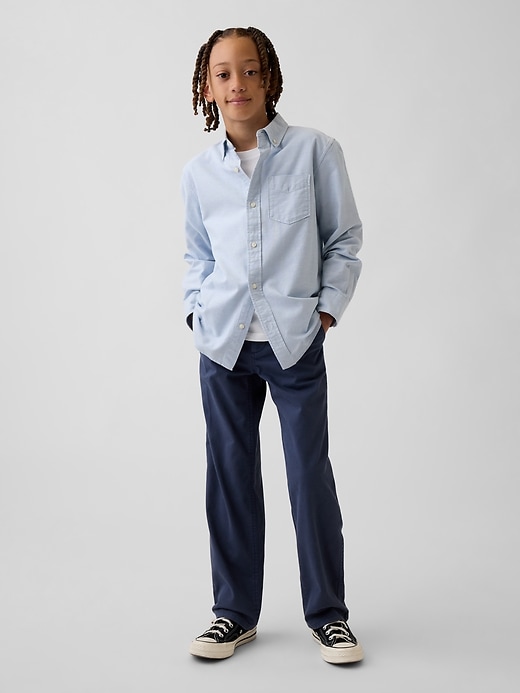 Image number 1 showing, Kids Modern Relaxed Straight Khakis
