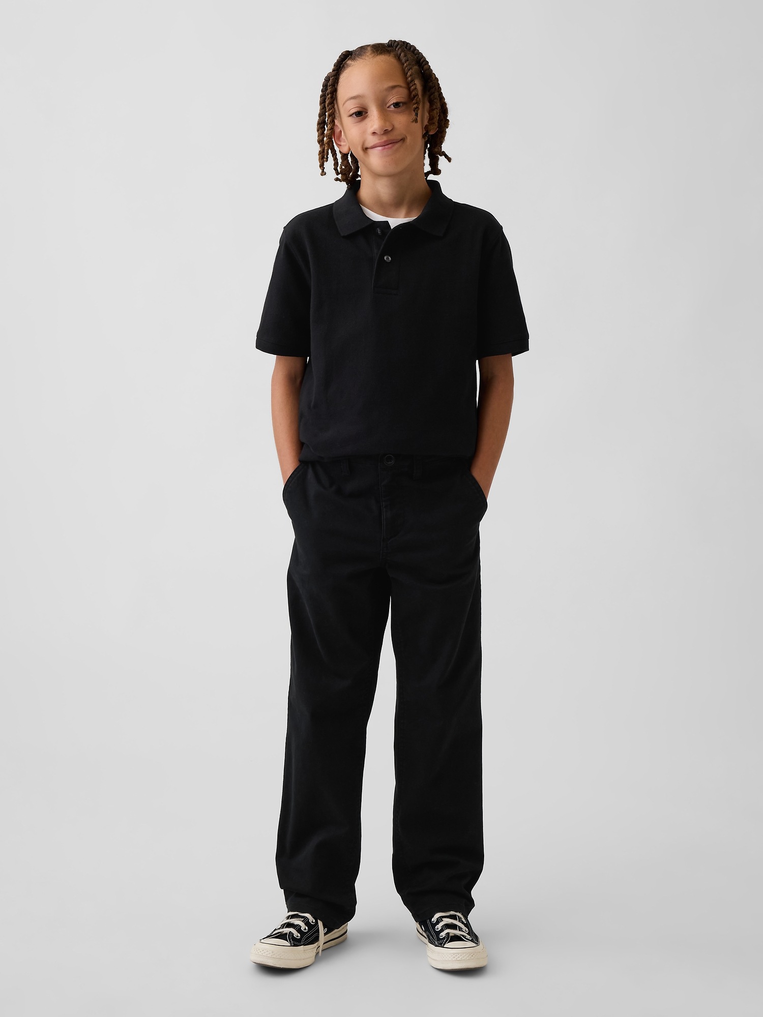 Детские брюки Gap Kids Modern Uniform Relaxed Straight Khakis