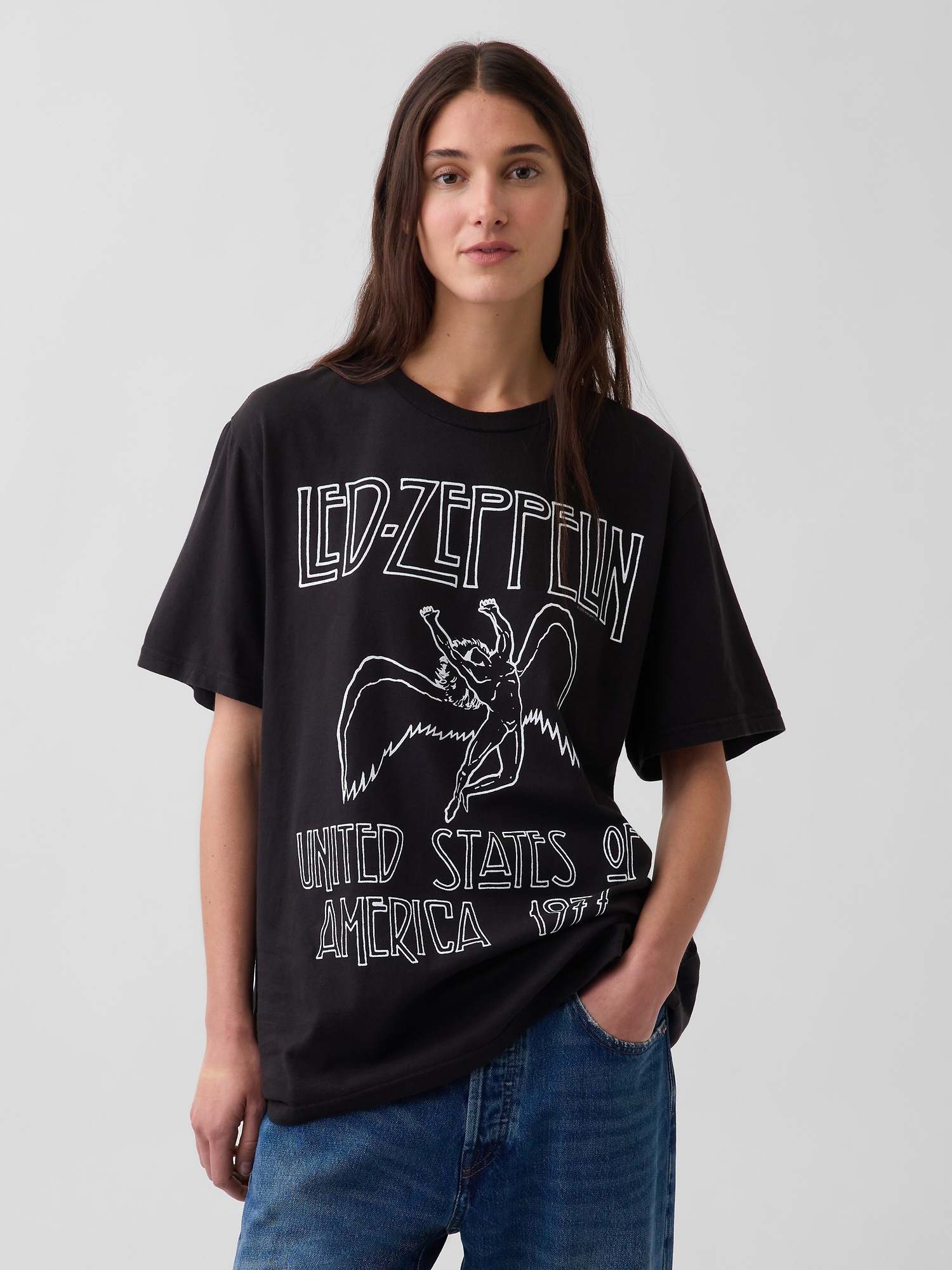 Мужские футболки Gap Led Zeppelin Relaxed Graphic T-Shirt — фото 5