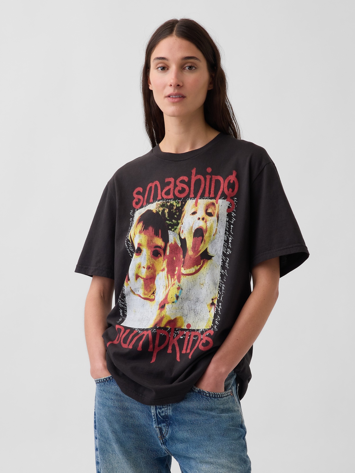 Мужские футболки Gap Smashing Pumpkins Relaxed Graphic T-Shirt — фото 5