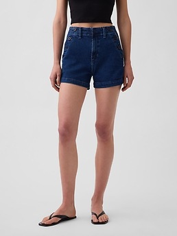 Женские шорты Gap 3.5" High Rise Relaxed Straight Denim Shorts — фото 4