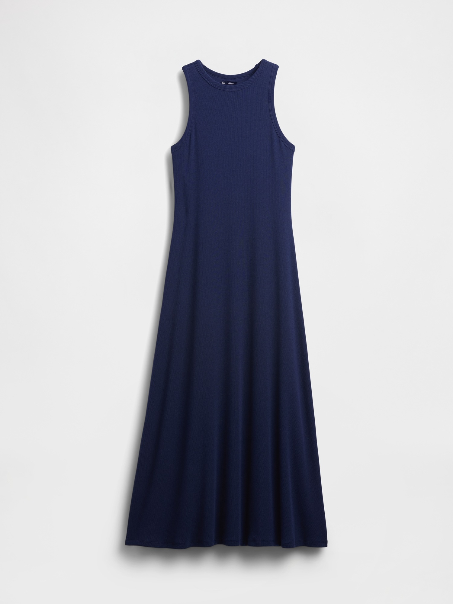 Женское платье Gap Modern Rib Shelf-Bra Maxi, цвет: Тёмно-синий — фото 5