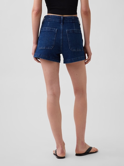 Image number 4 showing, 3.5" High Rise Sailor Relaxed Straight Denim Shorts