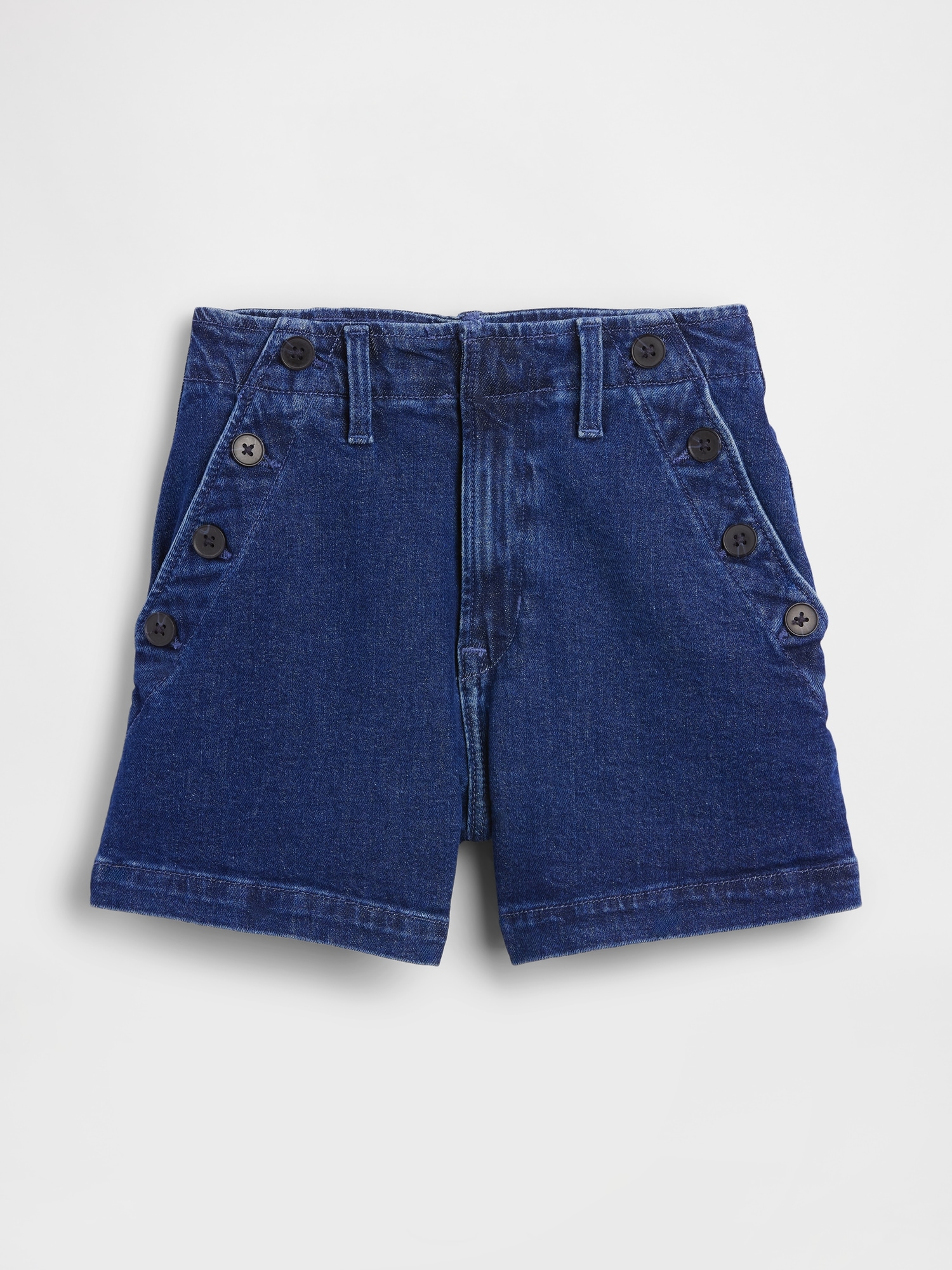 3.5" High Rise Sailor Relaxed Straight Denim Shorts