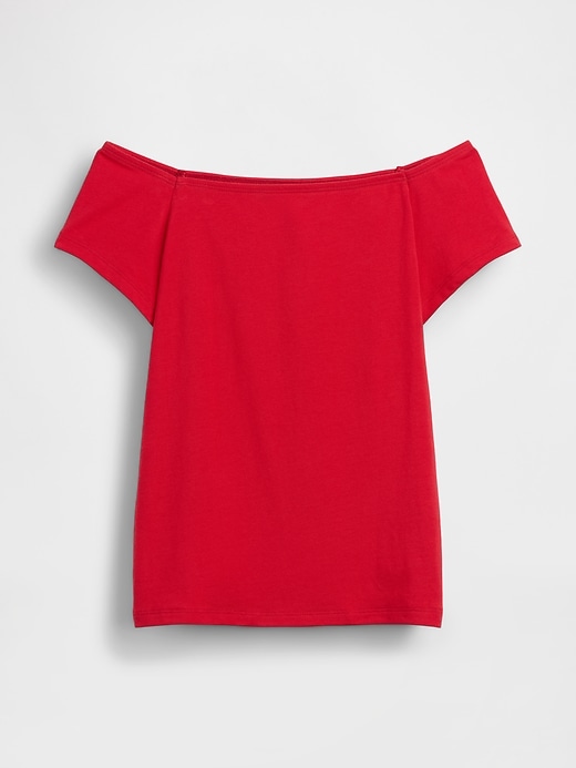 Image number 5 showing, CloseKnit Jersey Off-Shoulder Crop T-Shirt