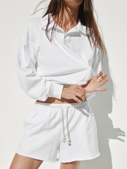 Image number 6 showing, French Terry Oversized Polo Sweatshirt