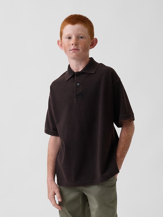 Image number 1 showing, Kids Relaxed Pique Polo Shirt