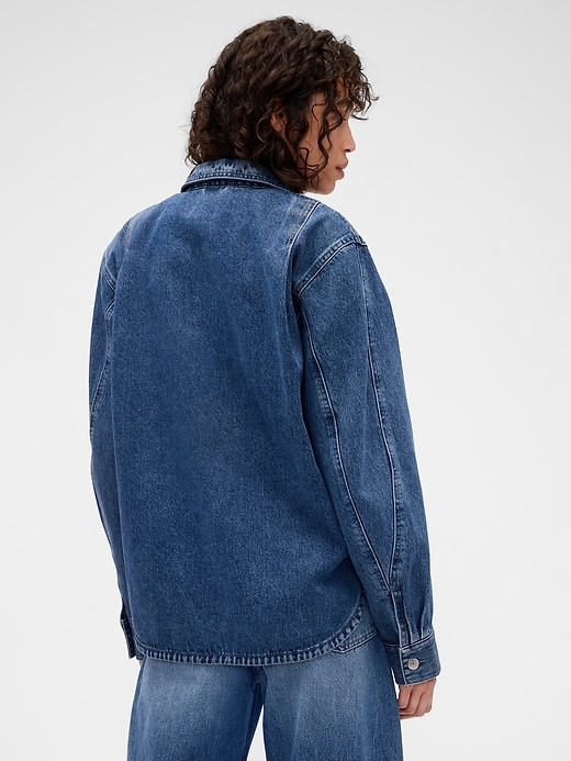 Image number 3 showing, Gap × Victoria Beckham Denim Zip Shirt