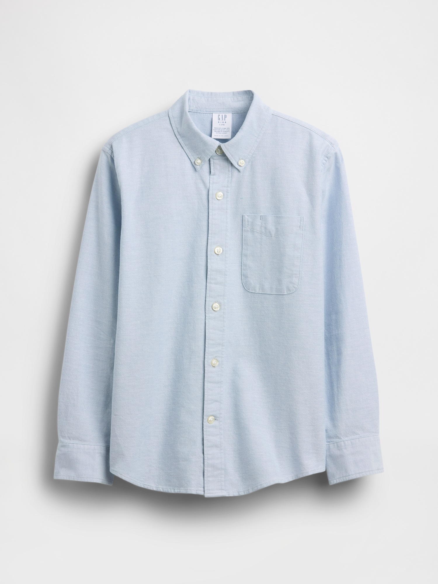 Детская рубашка Gap Uniform Oxford, цвет: Пляжный синий — фото 2
