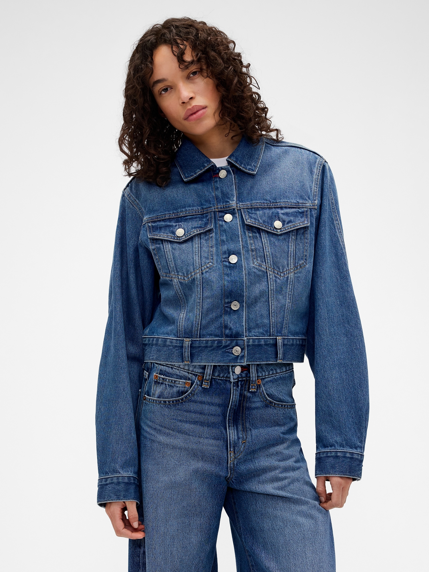 Gap x Victoria Beckham Relaxed Crop Denim Jacket-GAP|30944