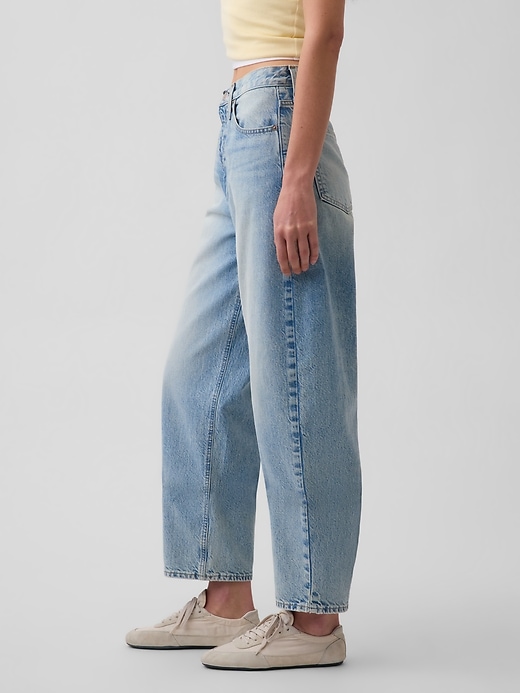 Image number 3 showing, High Rise Crop Barrel Jeans