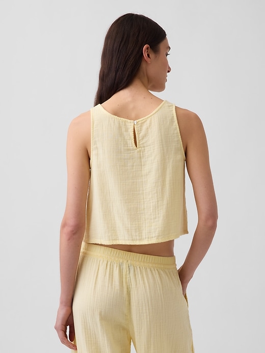 Image number 3 showing, Cotton Gauze Racer Shell Tank Top