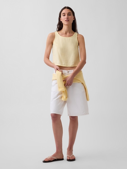 Image number 2 showing, Cotton Gauze Racer Shell Tank Top