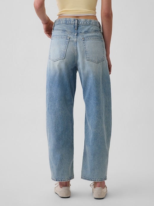 Image number 4 showing, High Rise Crop Barrel Jeans