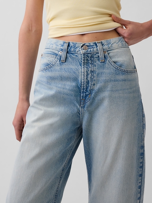 Image number 6 showing, High Rise Crop Barrel Jeans